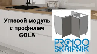 Угловой модуль с профилем GOLA в ПРО100