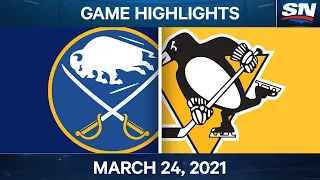 NHL Game Highlights | Sabres vs. Penguins - Mar. 24, 2021