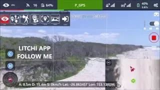 DJI GO APP & LITCHI APP - Follow me for Phantom 3 Screen Grab