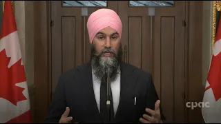 NDP Leader Jagmeet Singh speaks with reporters after budget day – March 29, 2023