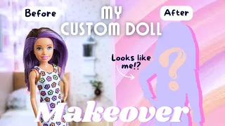 Customizing a Barbie doll to look like ME! | First Doll Makeover - Hair reroot, Outfit