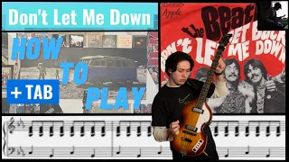 Don't Let Me Down by The Beatles Bass cover + Play Along Tab