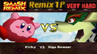 Smash Remix - Classic Mode Remix 1P Gameplay with Kirby w/ Donkey Kong Hat (VERY HARD)