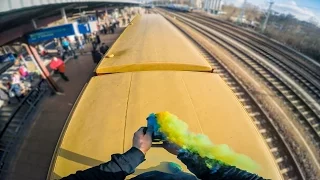 Insane TRAIN SURFING in BERLIN in 4K - Crazy Parkour Mission