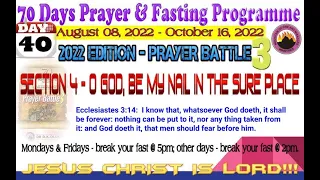 Day 40 MFM 70 Days Prayer & Fasting Programme 2022.Prayers from Dr DK Olukoya, General Overseer, MFM