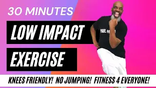 Low Impact Exercise Fitness 4 Everyone | 30 Minutes | Knees Friendly! No Jumping!