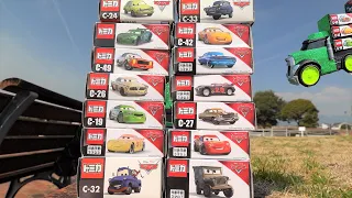 Green truck & 12 Tomica boxes and minicar | Car tidy up