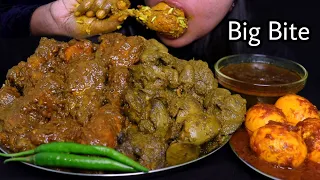 ASMR CHICKEN CURRY,LIVER CURRY & EGG CURRY WITH RICE,GRAVY || food Videos