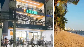[4K] A 3-story 7-Eleven cafe on the beach in Pattaya Thailand | April 2021