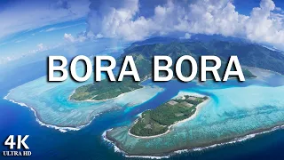 VOLANDO SOBRE BORA BORA Increíbles paisajes naturales hermosos y música relajante: video 4K Ultra HD