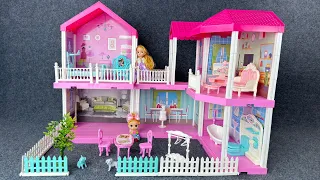6 Minutes Satisfying with Unboxing Cute Pink Barbie Doll House Play Set ASMR