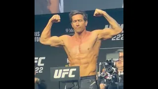 JAKE GYLLENHAAL SHIRTLESS MMA ROAD HOUSE WEIGH IN 2