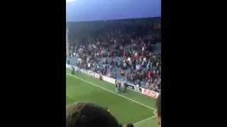 Qpr fan falling while pitch invasion against millwall