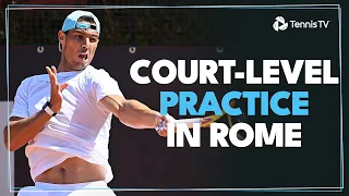 Nadal, Djokovic, Dimitrov, Rune, Ruud & More Court-Level Tennis Practice In Rome!