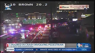 UPDATE: 1 person seriously injured in crash involving pedestrian along I-10