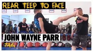 John Wayne Parr (Boonchu) at Double Dose Muay Thai – Fake Lead Teep and Rear Teep to Face