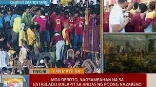 UB: Mga deboto, nagsampahan na sa entablado malapit sa andas ng Poong Nazareno