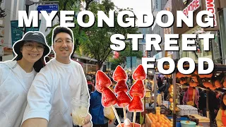 Myeongdong Night Market 🇰🇷 KOREAN STREET FOOD (with Prices)