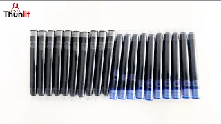 Thunlit Fountain Pen Refill 10 Pieces 2.6mm Disposable Replaceable Ink Sacs, Black, Blue, Red