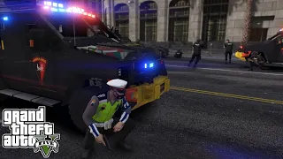 Lagi Patroli Jalan Raya Ada Perampokan Bank || GTA 5 Mod Polisi Indonesia