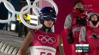 Kamil Stoch IO Pjongczang 2018 1 seria skocznia duża