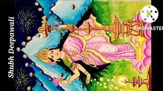 Diwali special Drawing & painting of Goddess Lakshmi/How to draw a beautiful painting of Maa lakshmi