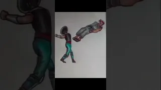 Kung Lao vs Akuma animação flipbook #shorts