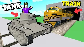 Roblox But I Parked a Tank on Train Tracks