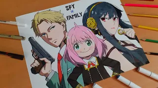 Drawing Spy X Family (スパイファミリー) - Loid Forger, Anya Forger & Yor Forger