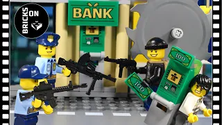 Lego ATM Car Robbery Compilation Heist Fail Lego City Police Chainsaw Bulldozer Brickfilm