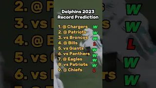 Miami Dolphins 2023 Record Prediction | NFL #shorts