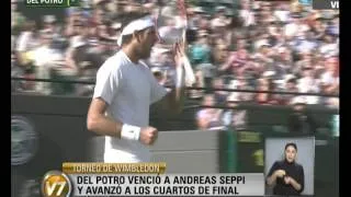 Visión 7: Ganó Del Potro y pasó por primera vez a los cuartos en Wimbledon