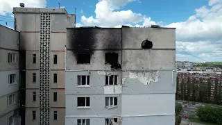 Drone Footage Captures Damage to Civilian Zones in Kharkiv