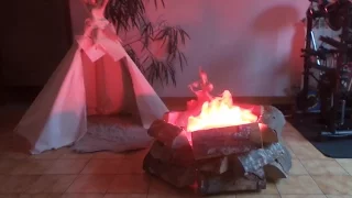 Homemade fake camp fire stage prop - Nicky kaboom