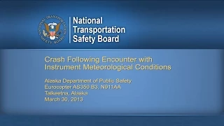 Animation of Crash of Alaska Dept. of Public Safety Helicopter During a Search and Rescue Mission.