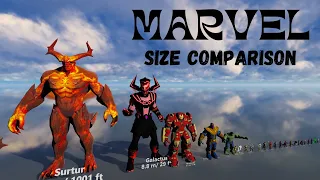 MARVEL Size Comparison | 3D Animation Comparison (60 fps)|| 3D Comparison 2023