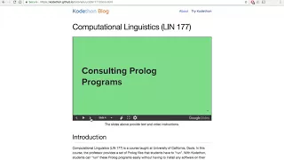 UCD: Computational Linguistics: Selecting Prolog Environment