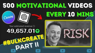 Create 500 Motivational Videos In 10 Mins Using Chat GPT & Canva. #bulkcreate