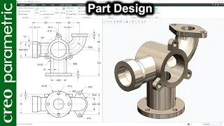 Part modeling tutorials for beginners | Machine part 22 in Creo Parametric