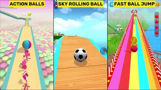 Sky Rolling Ball 3D vs Action Balls vs Fast Ball Jump Gameplay Comparison 003 Android & iOS SpeedRun