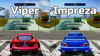 NFS Most Wanted: Dodge Viper SRT vs Subaru Impreza WRX STI - Drag Race