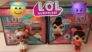 Unboxing LOL surprise series 4 furniture packs!!! Sugar's sweet boardwalk, Spice's BB auto shop!!