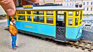 RETRO TRAM model with light and sound! Transport Technopark. About cars