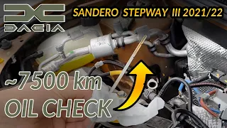 🛢️Dacia Sandero Stepway III 2021/2022 1.0 ECO-G Engine OIL Check at 7500 km [Read Description]