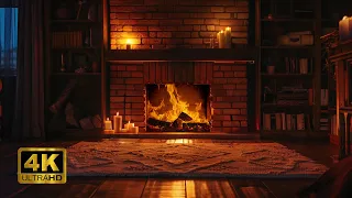 🔥 Relaxing Fireplace Ambience 4K — Cozy Ambience for Sleep, Study, Relax