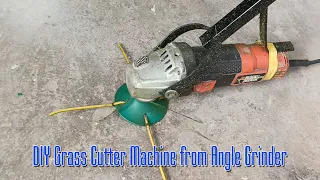 Amazing DIY Lawn trimmer or Grass Cutter Machine made from Angle Grinder