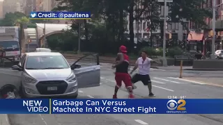 Street Fight Pits Garbage Can Vs. Machete