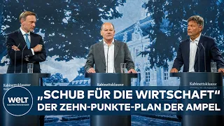 10-PUNKTE-PLAN: Scholz, Habeck & Lindner bei der Kabinettsklausur auf Schloss Meseberg
