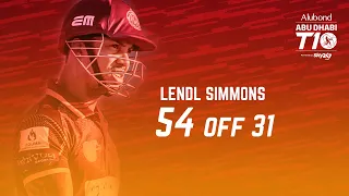 Lendl Simmons I 54* of 31 I Day 1 I Abu Dhabi T10 Season 4 I Northern Warriors