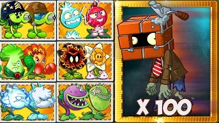 Random 30 Best Pair Team Plants vs 99 Brickhead Zombie - Pvz 2 Challen